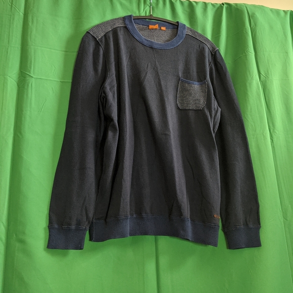 HUGO BOSS navy knit insert sweatshirt - Picture 11 of 11